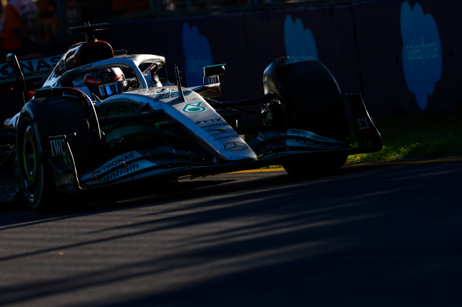 Джордж Расселл (Mercedes) на Гран-при Австралии Формулы-1 2022 года в Мельбурне