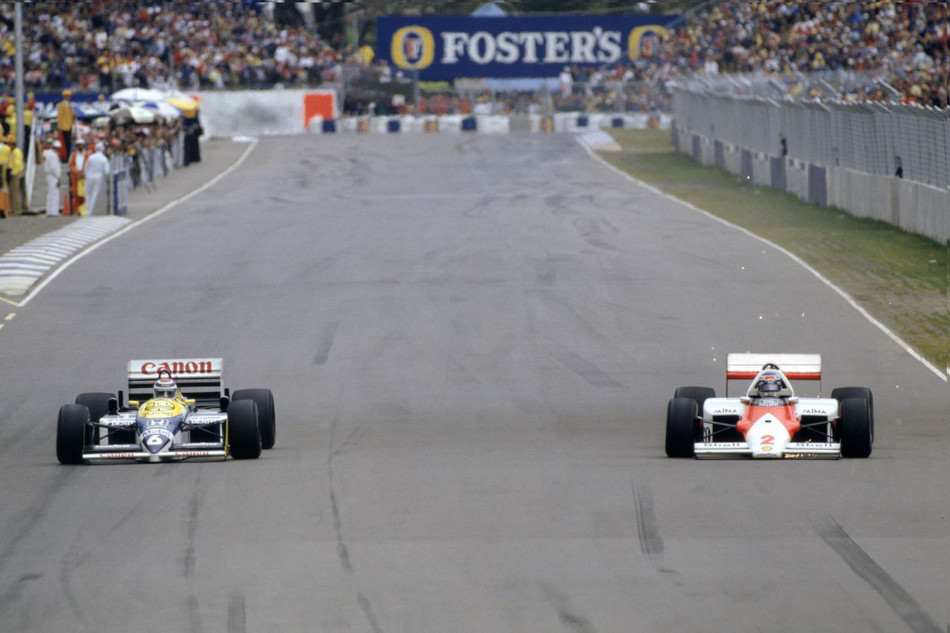 Нельсон Пике (Williams) и Ален Прост (McLaren) на Гран-при Австралии Формулы-1 сезона-1986