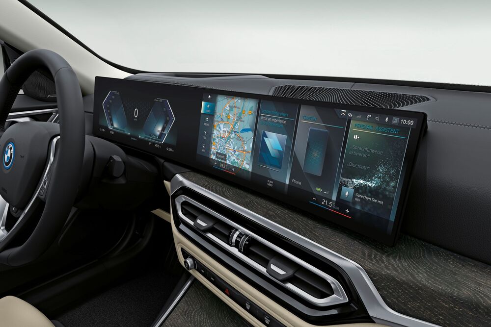 BMW i4 1 поколение (2021) лифтбек интерьер 